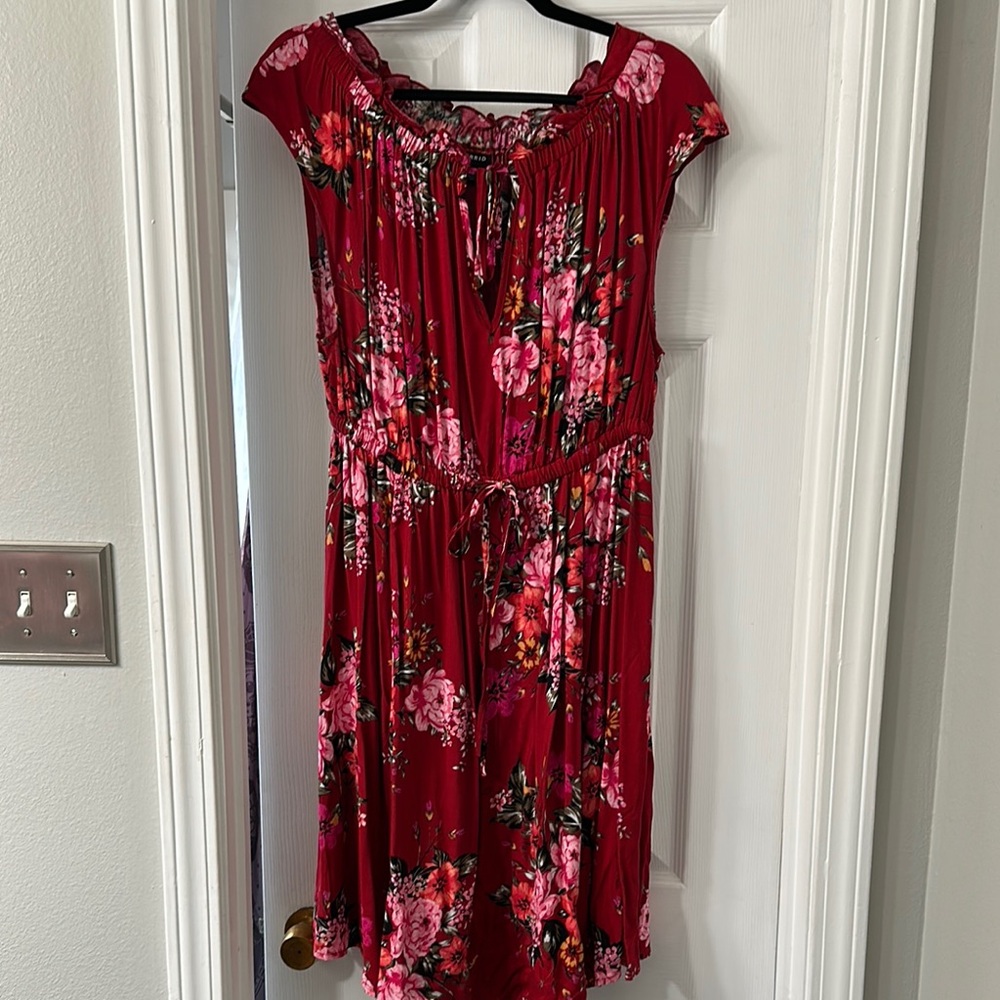 Torrid Red Pleated Midi Sundress